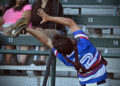 Prep Baseball Photo: Snag against the backstop